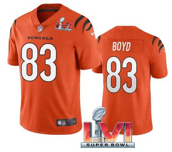 Nike Bengals Men & Women & Youth 83 Tyler Boyd Orange 2022 Super Bowl LVI Vapor Limited Jersey,We sell and wholesale Nike Bengals Men & Women & Youth 83 Tyler Boyd Orange 2022 Super Bowl LVI Vapor Limited Jersey on line form chian!